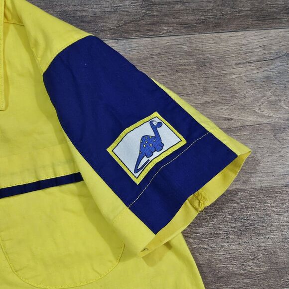 VINTAGE Baby 18M LIGHT YELLOW WITH Dianosour Button Down SHIRT By Gecko Gear - Picture 6 of 8